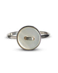 anello argento bottoncino madreperla bianca made in italy