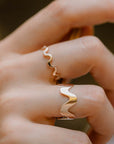 anelli oro rosa oro giallo onde ondine fatti a mano italia