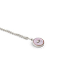 collana regolabile argento catena sottile ciondolo bottoncino madreperla rosa made in italy